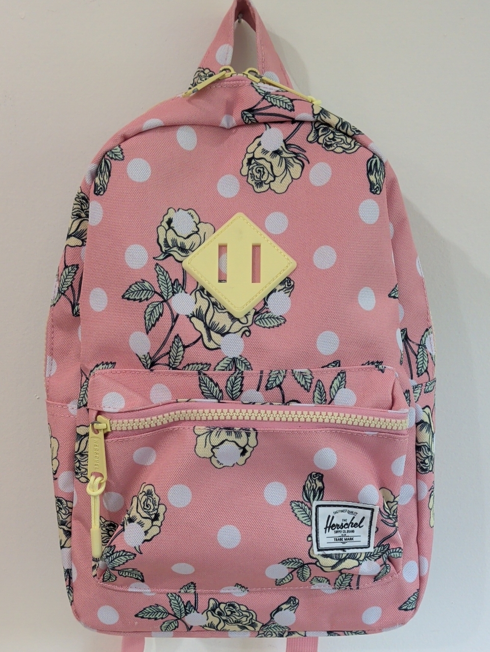 Herschel Supply Company Kids Pink And Yellow Floral Polka Dot Backpack